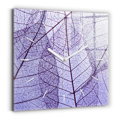 Szögletes üvegóra 30x30 Levelek – természet