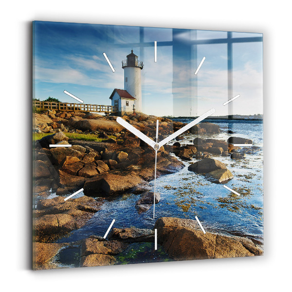 Négyzet alakú üvegóra 30x30 Annisquam világítótorony