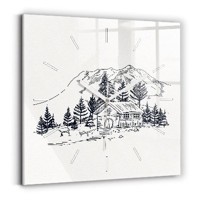 Négyzet alakú üvegóra 30x30 Rajzfilm város