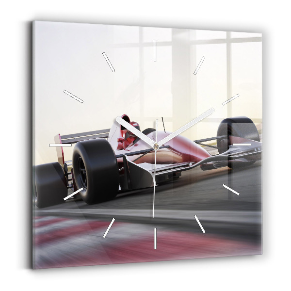 Szögletes üvegóra 30x30 Sport versenyautó