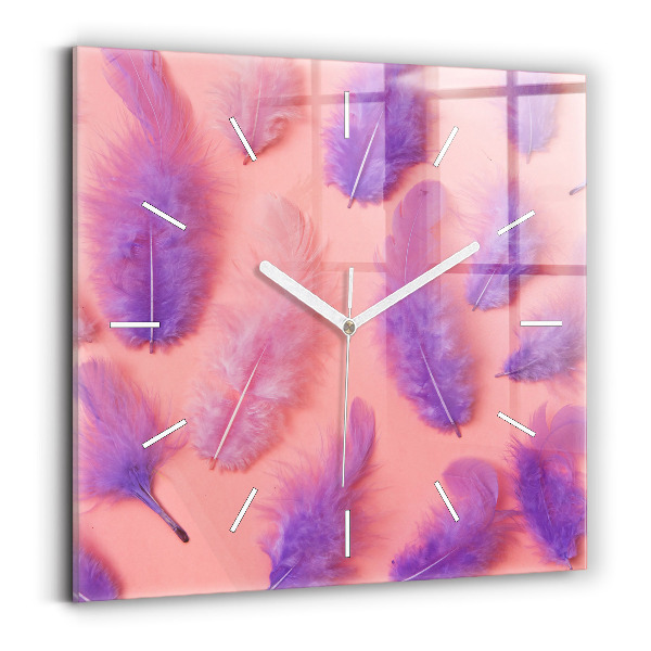 Szögletes fali üvegóra 30x30 Színes tollak
