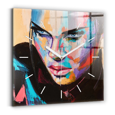 Négyzetes üvegóra 30x30 Egy nő portréja