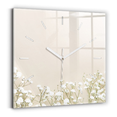 Négyzet alakú üvegóra 30x30 Virágzó gypsophila virágok
