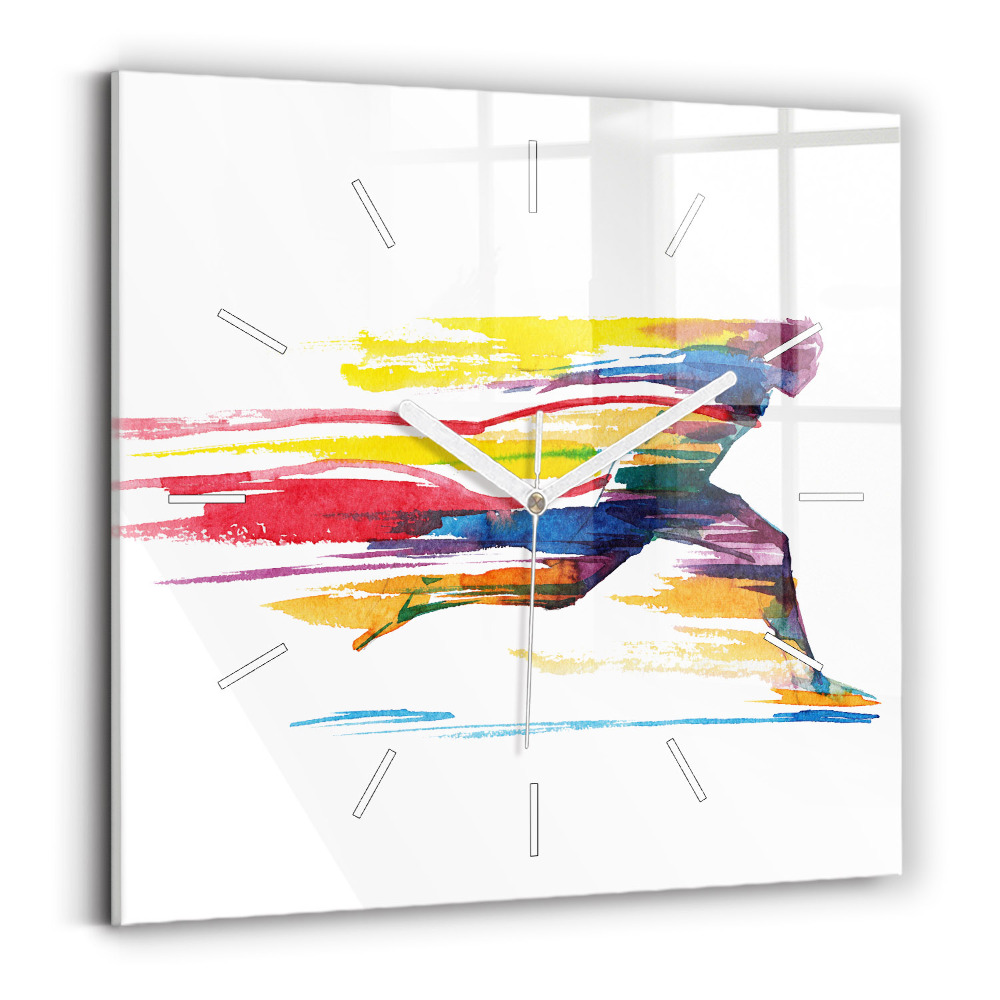 Négyzetes üvegóra 30x30 Futó illusztráció