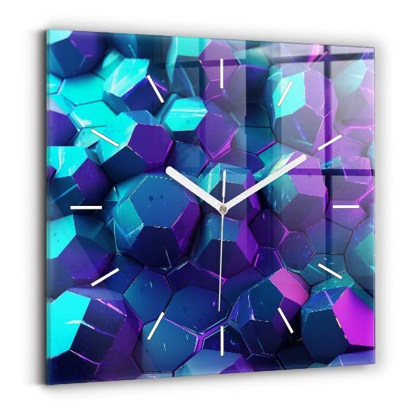 Szögletes fali üvegóra 30x30 Geometriai figurák