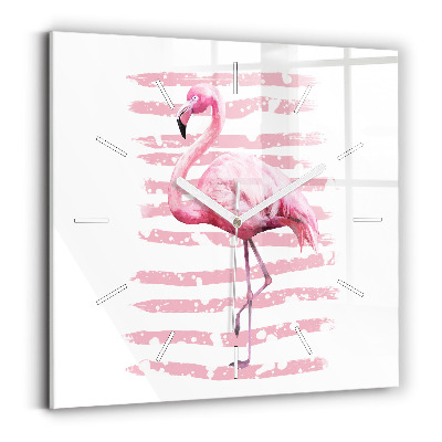 Szögletes fali üvegóra 30x30 Flamingo grafika