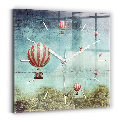 Négyzetes üvegóra 30x30 Festett léggömbök