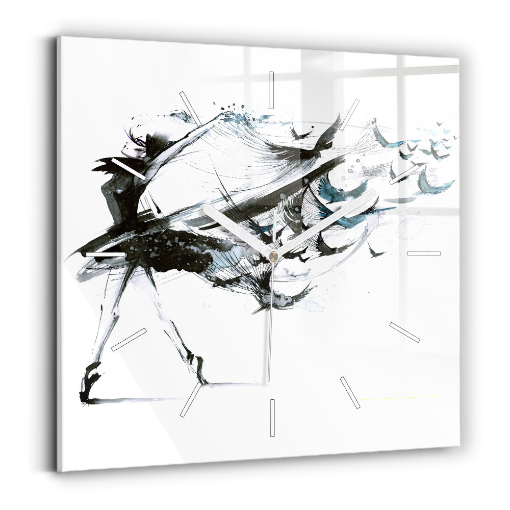 Szögletes üvegóra 30x30 Balettet táncoló nő