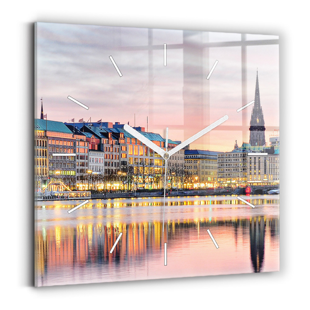 Szögletes üvegóra 30x30 Alster Hamburgban