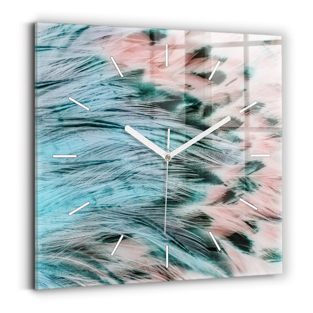Szögletes fali üvegóra 30x30 Színes tollak