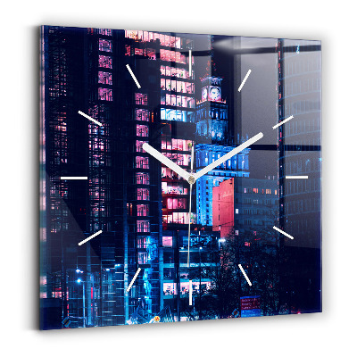 Szögletes fali üvegóra 30x30 Varsó éjszaka