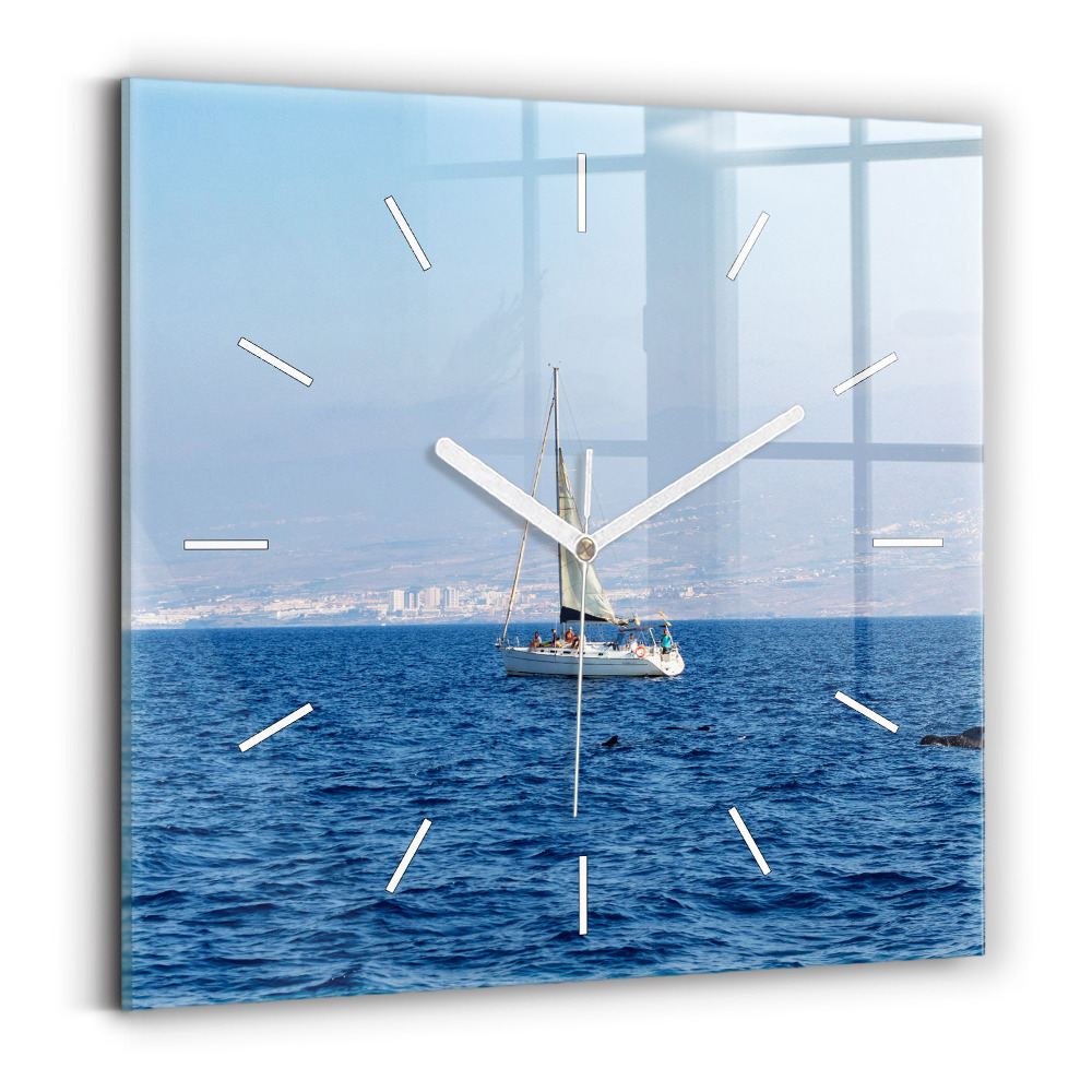 Szögletes üvegóra 30x30 Yacht Tenerifén
