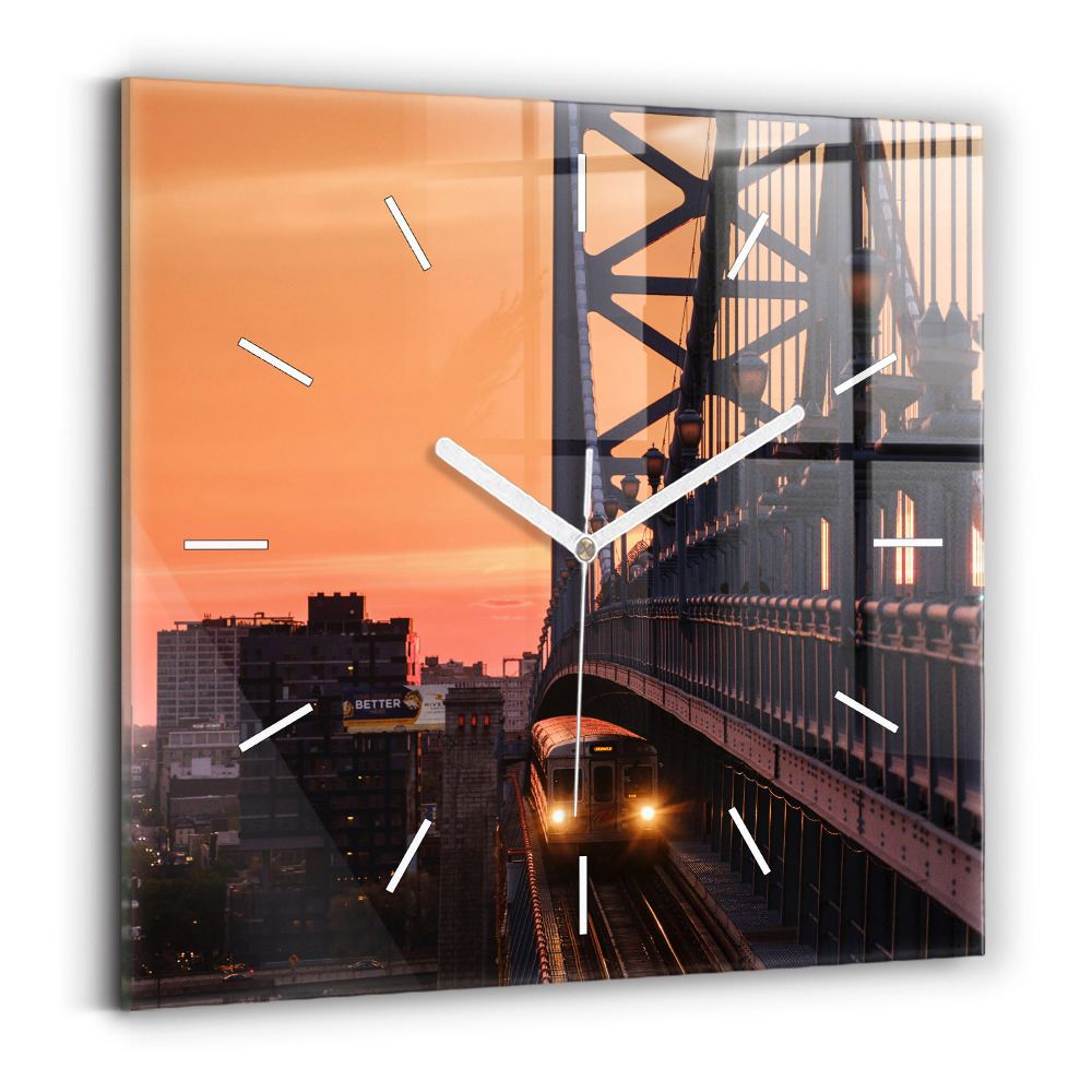 Szögletes üvegóra 30x30 Benjamin Franklin híd