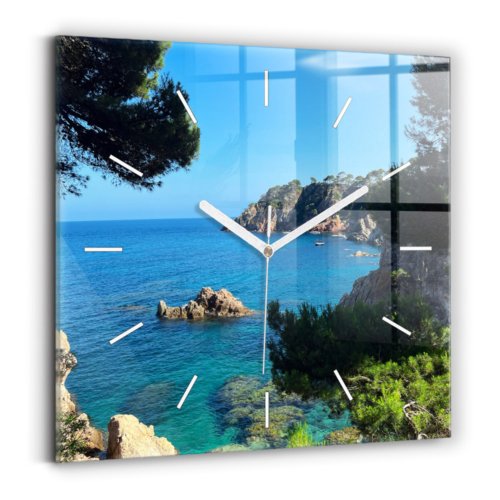 Szögletes üvegóra 30x30 Costa Brava tengerpart