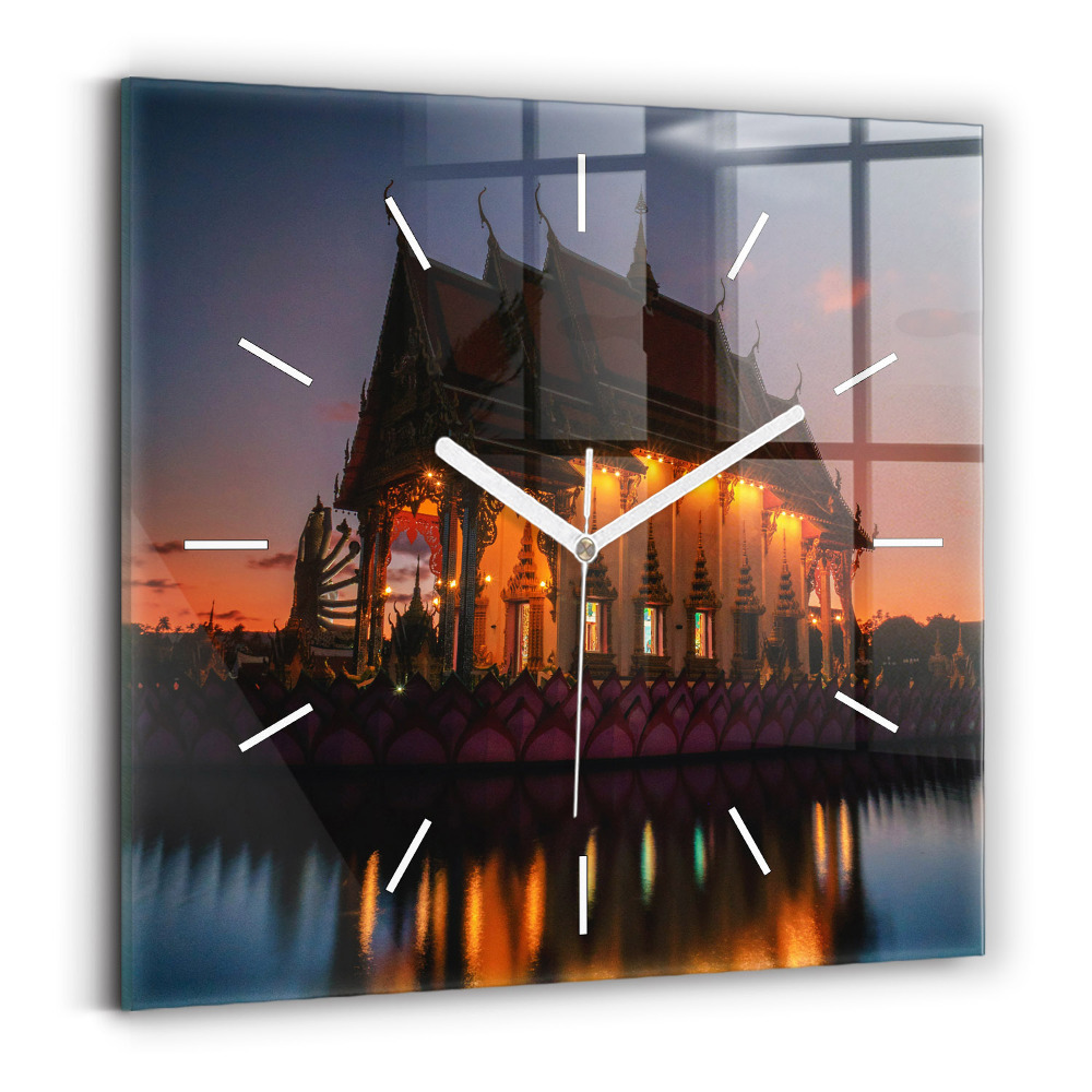 Szögletes fali üvegóra 30x30 Templom Bangkokban