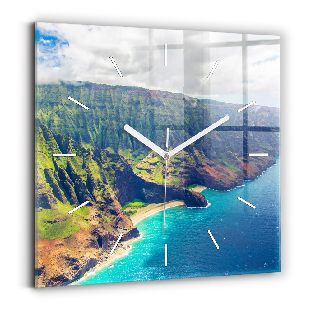 Szögletes üvegóra 30x30 Tenger Hawaii-on