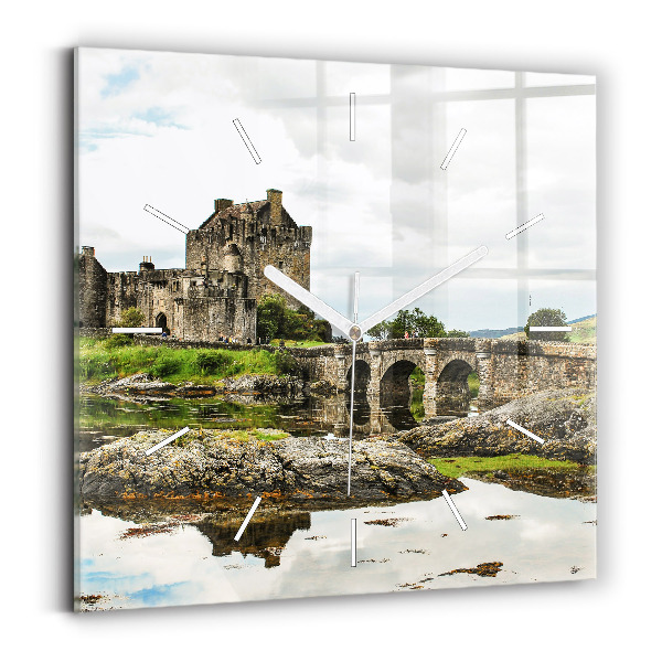 Négyzetes üvegóra 30x30 Eilean Donan kastély Skóciában