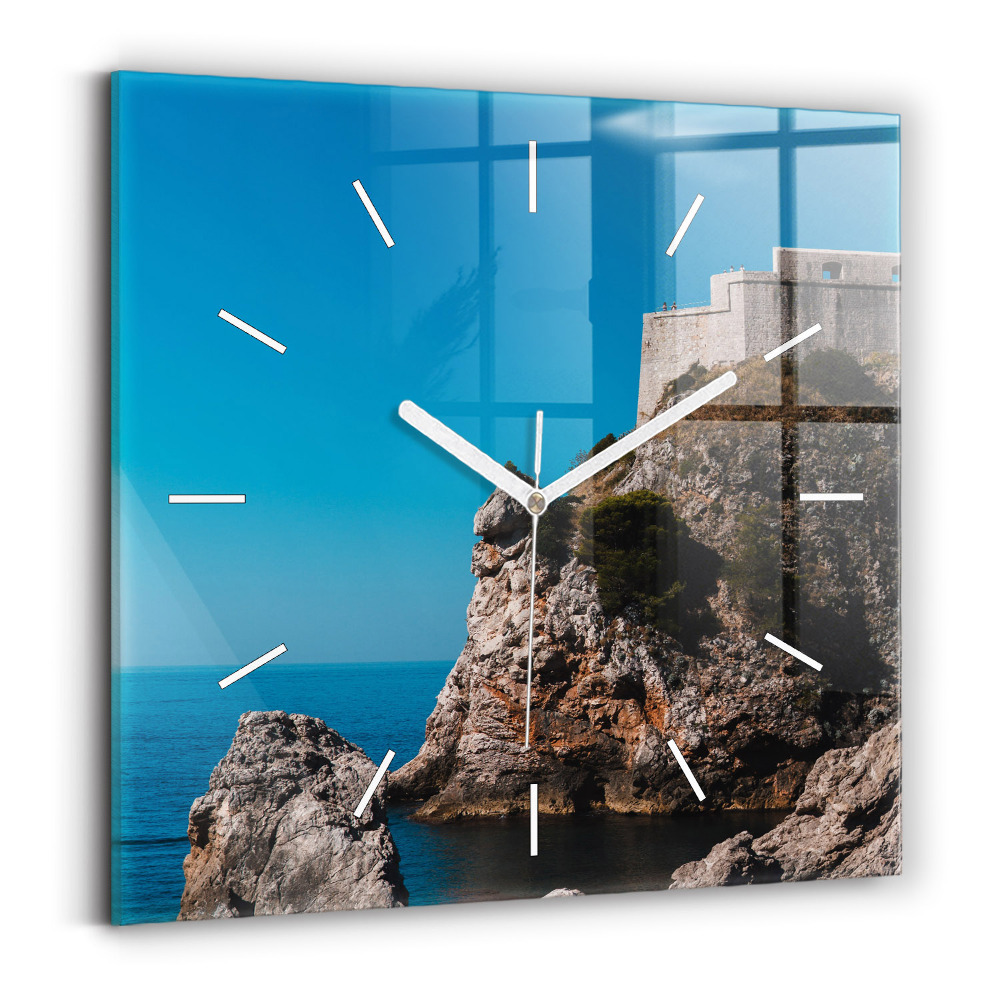 Szögletes fali üvegóra 30x30 Sziklák Dubrovnikban
