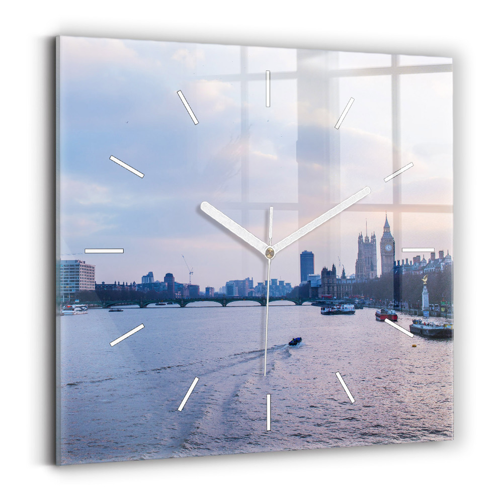 Szögletes fali üvegóra 30x30 London Eye panoráma a városra