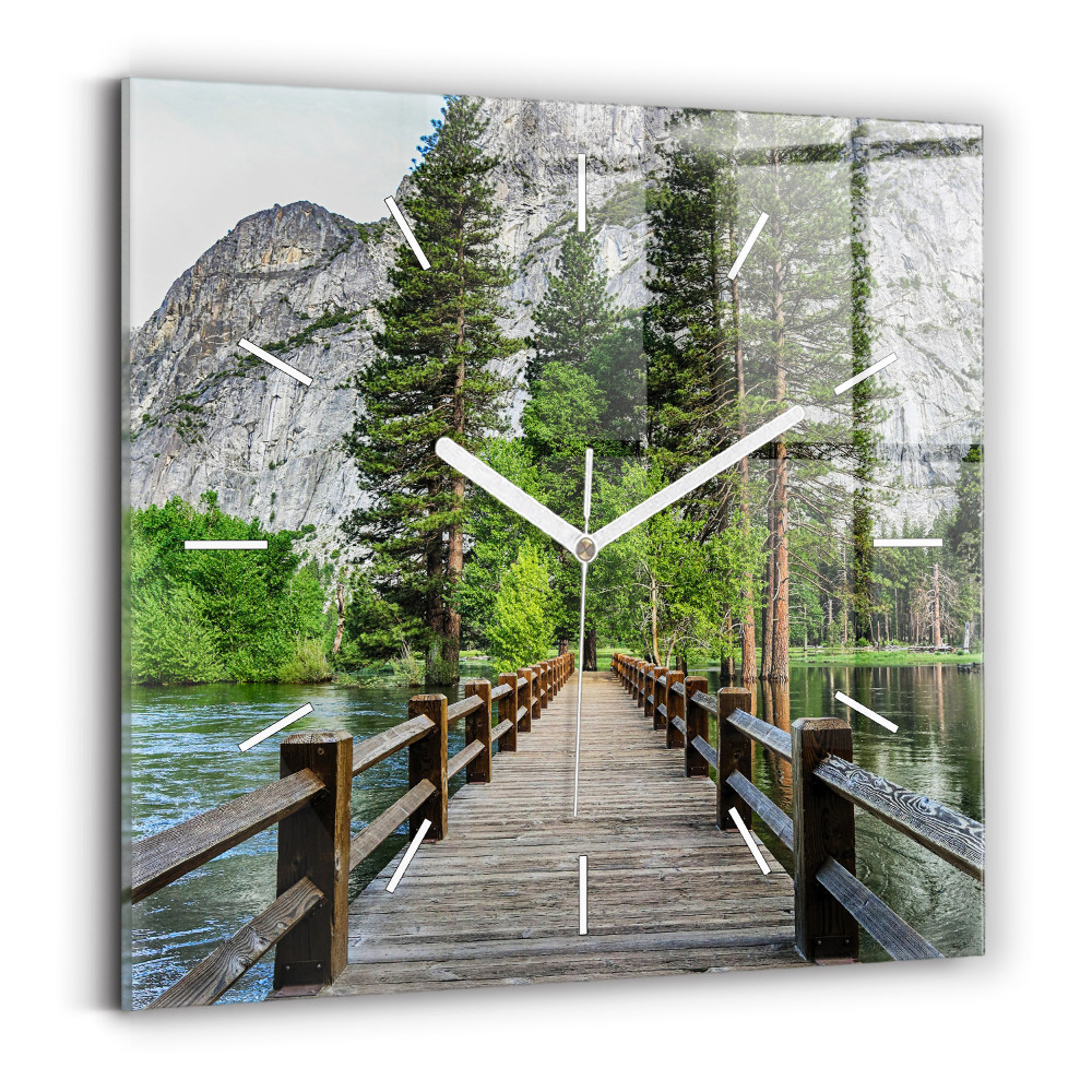 Szögletes fali üvegóra 30x30 Yosemite fahíd