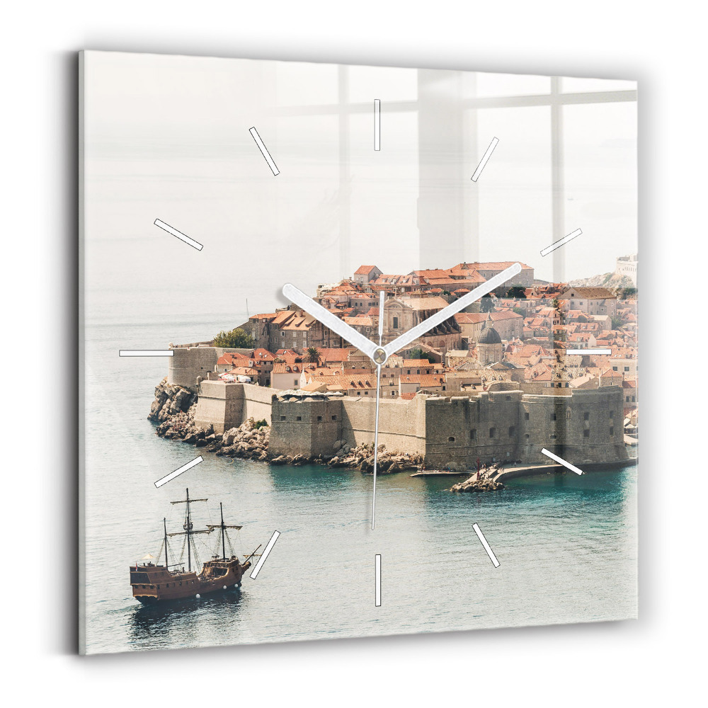 Négyzet alakú üvegóra 30x30 Vitorlás Dubrovnikban