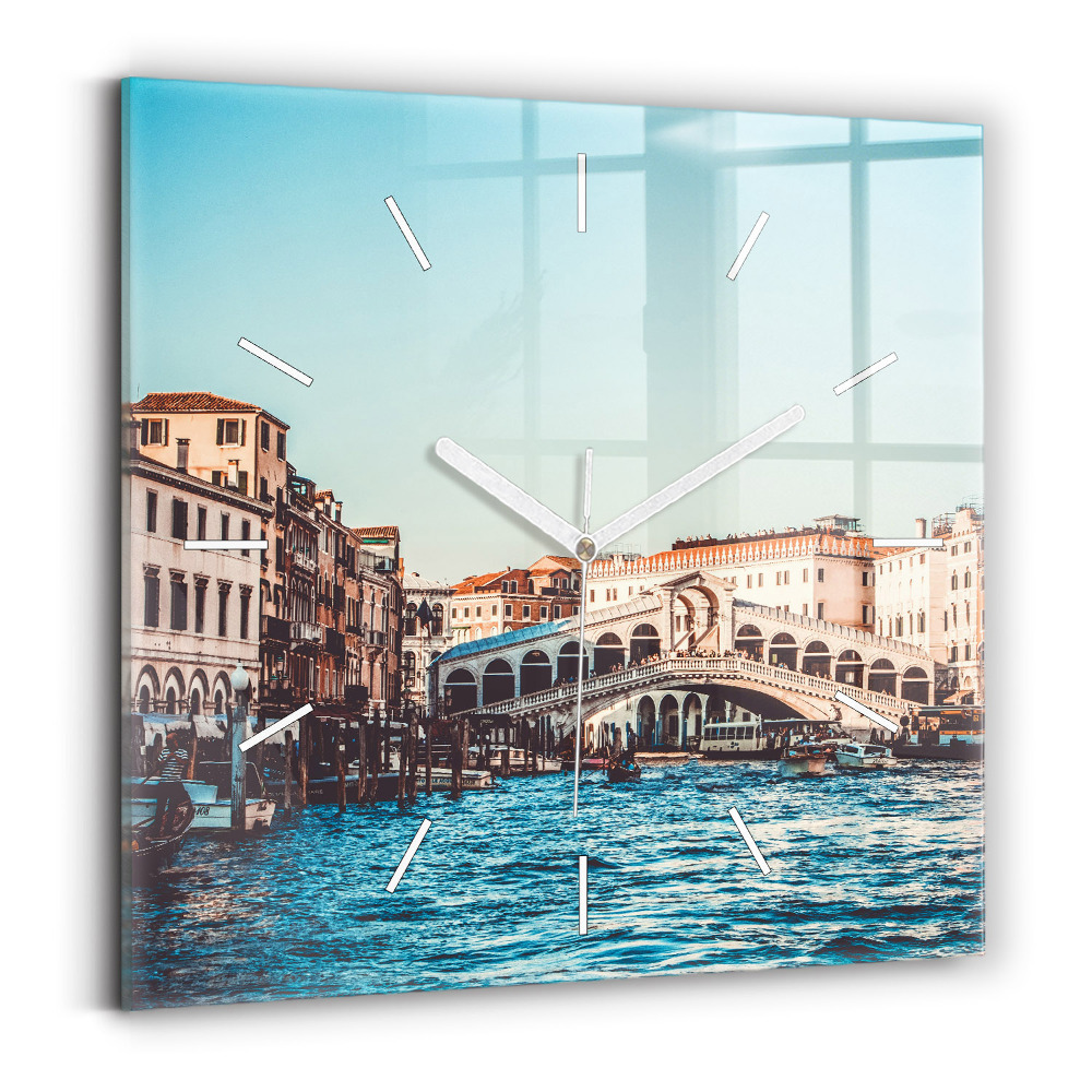 Szögletes üvegóra 30x30 Rialto híd Velencében