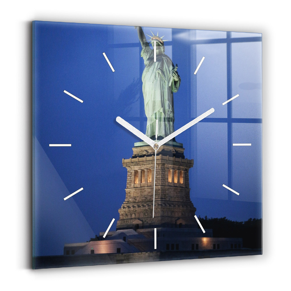 Négyzetes üvegóra 30x30 New York-i Szabadság-szobor