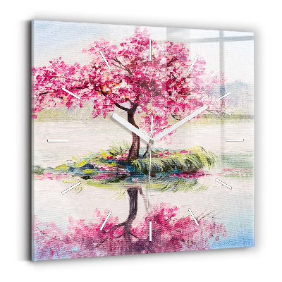 Szögletes üvegóra 30x30 Fa mozaik