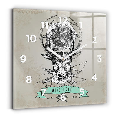 Négyzet alakú üvegóra 30x30 Szarvasfej