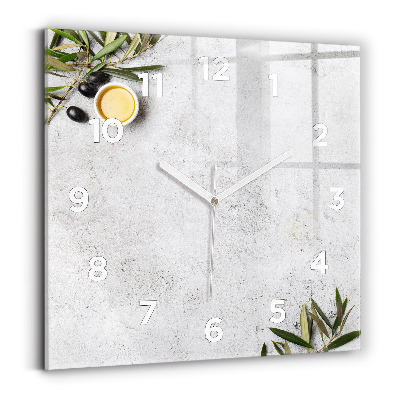 Szögletes fali üvegóra 30x30 Minimalista olajbogyó