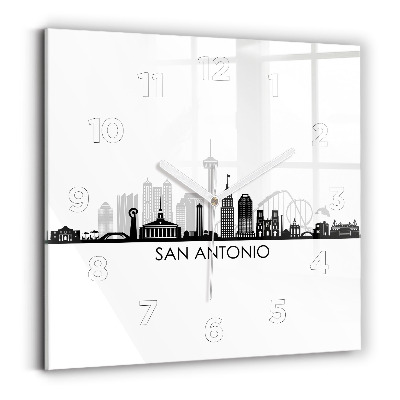 Szögletes fali üvegóra 30x30 San Antonio Texas városa