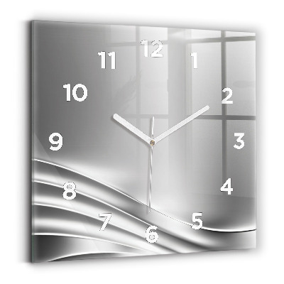 Szögletes fali üvegóra 30x30 Ezüst absztrakció