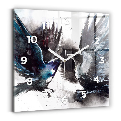 Négyzet alakú üvegóra 30x30 Festett madarak