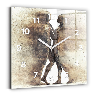 Négyzetes üvegóra 30x30 Absztrakt emberek homok