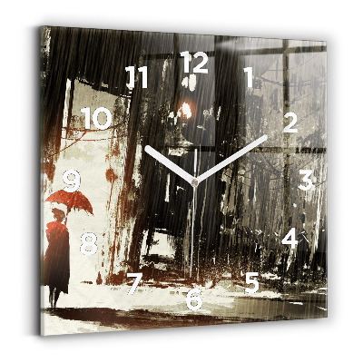 Négyzet alakú üvegóra 30x30 Nő egy esős éjszakán