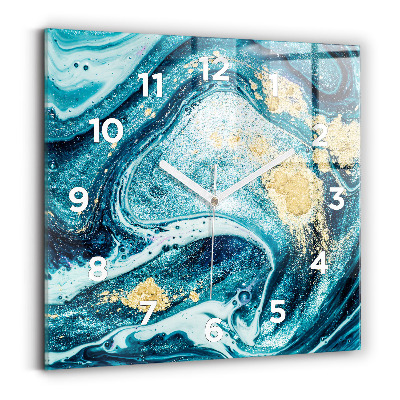 Négyzet alakú üvegóra 30x30 Absztrakt márvány