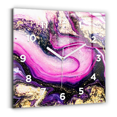 Négyzet alakú üvegóra 30x30 Márvány absztrakció