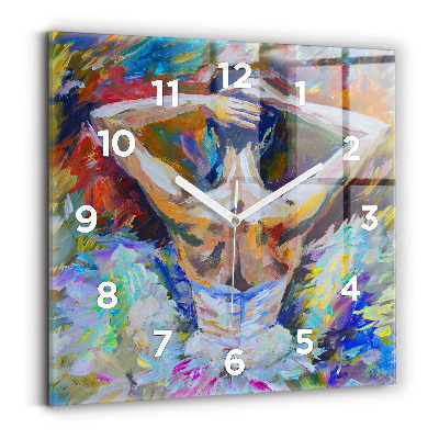 Szögletes fali üvegóra 30x30 Festett balerina