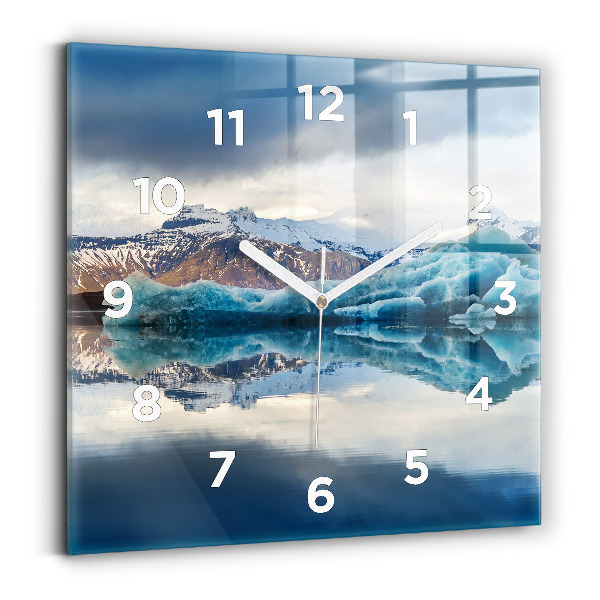 Szögletes fali üvegóra 30x30 Jokulsarlon-tó Izlandon
