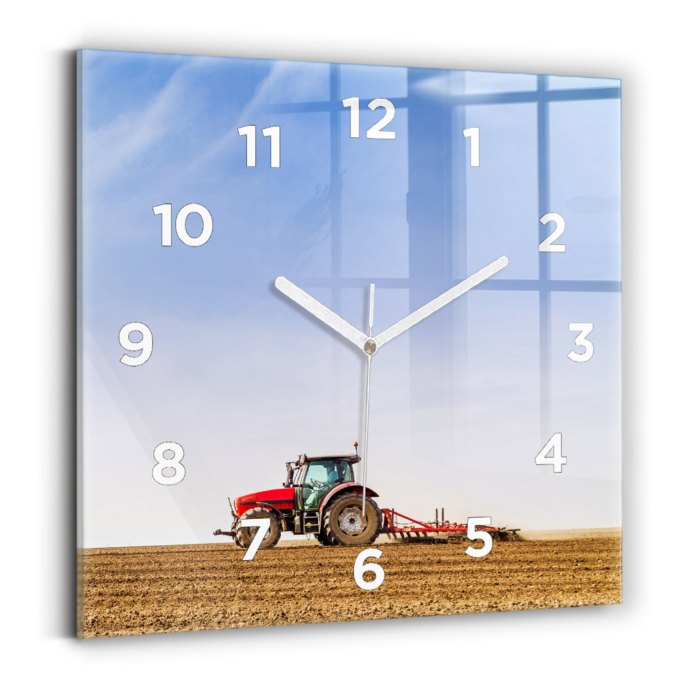 Szögletes fali üvegóra 30x30 Farmer egy traktorban