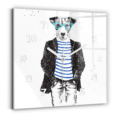 Szögletes üvegóra 30x30 Kutya az emberi testben