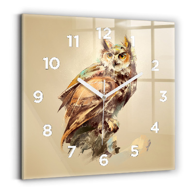 Négyzet alakú üvegóra 30x30 Bagoly - a bölcsesség jele