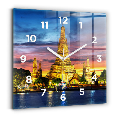 Négyzetes üvegóra 30x30 Templom Bangkokban