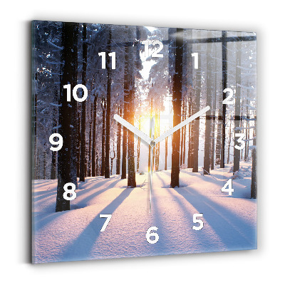 Szögletes fali üvegóra 30x30 Erdei naplemente