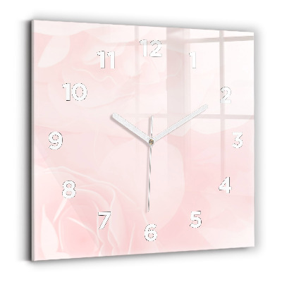 Szögletes üvegóra 30x30 Virágzó rózsák