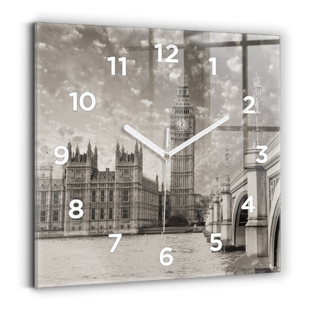 Szögletes üvegóra 30x30 London Anglia Big Ben