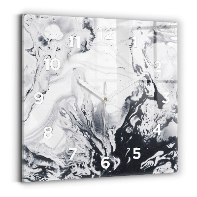 Szögletes üvegóra 30x30 Absztrakt tinta márvány