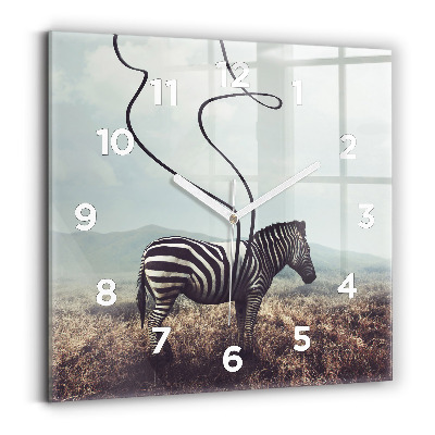 Szögletes fali üvegóra 30x30 Zebra – Absztrakció