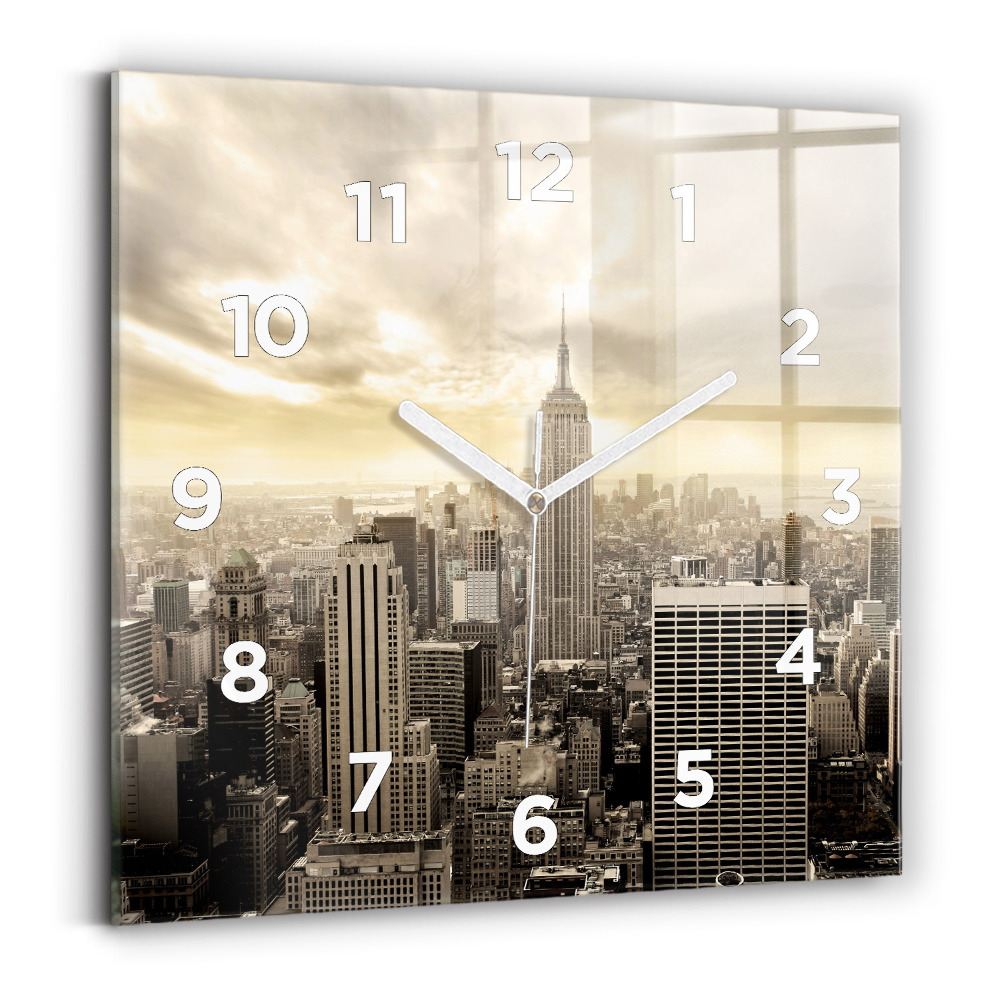 Szögletes üvegóra 30x30 Tornyok New Yorkban