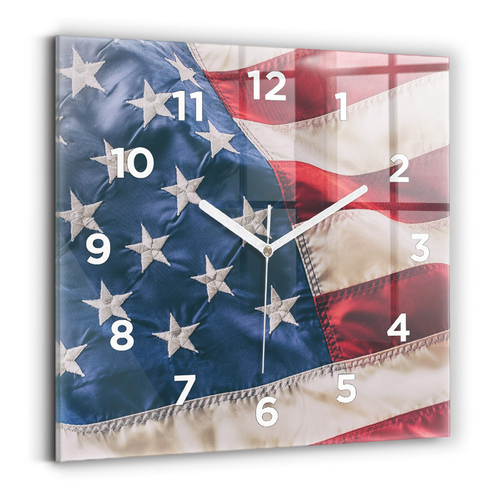 Szögletes üvegóra 30x30 amerikai zászló
